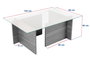 Nordure Mesa de centro blanca de madera con cristal templado, 105x40x65 cm